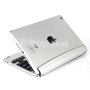 Silver Aluminum Bluetooth 3 0 Wireless Keyboard Holder Case Cover for iPad Mini