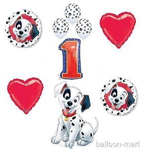 101 Dalmatians Balloons Set Party Supplies Paw Print Dog 1st Birthday First Girl