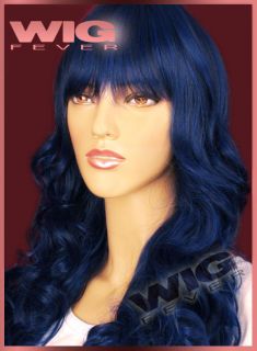 Anime Cosplay Wig Long Dark Blue Hair Wigs Y8648