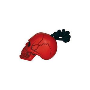 Rugged Rubber Dog Toy Skull Extra Small Colors Red or White