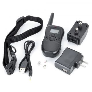 LCD 100LEVS Rechargeable No Bark Shock Remote Dog Training Collar