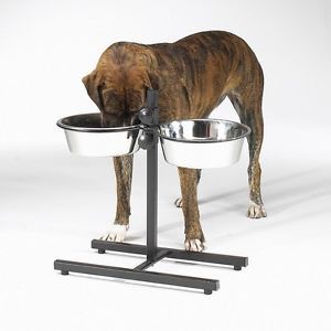 Height Adjustable Dog Dinner Bowls Elevated Feeder Bowl Raised Pet Feeders