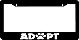 Adopt Paws Pet Dog Cat Paw Print License Plate Frame