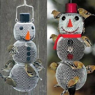 No No Mr and Mrs Snowman Bird Feeders Decorative Winter Christmas Bird Feeders