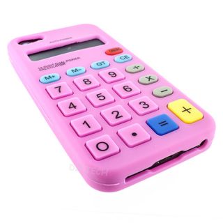 Pink Calculator Silicone Gel Skin Case Cover Apple iPhone 5 5g 6th Gen Accessory