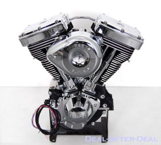 New s s V96 Black Chrome Super E Engine Motor Fits Evolution Harley Davidson