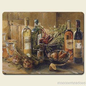 New TUSCAN WINE CUTTING BOARD Wine Kitchen Decor ART Bottles Picture Accent