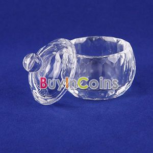 Nail Art Acrylic Crystal Glass Dappen Dish Lid Bowl Cup Liquid Powder Container