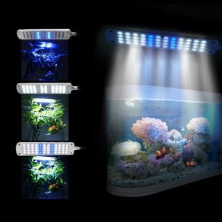 48 LED White Blue Light 3 Mode Fish Tank Aquarium Clip Lamp Adjustable Soft Arm