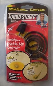 Turbo Snake Drain Hair Removal Tool as Seen on TV Fix Slow Moving Drains