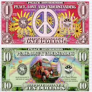 Hippy Money Perforated Sheet Blotter Art Psychedelic Acid Free Paper