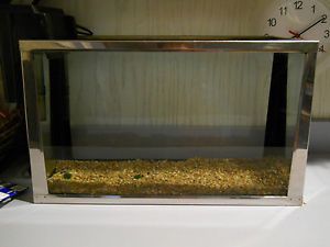 Vintage Aquarium Fish Tank Stainless Steel Frame Metaframe Metal Frame Tank