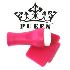 Pueen Nail Art Super Soft Squishy Silicon Stamper and Scraper Stamping Tool Set