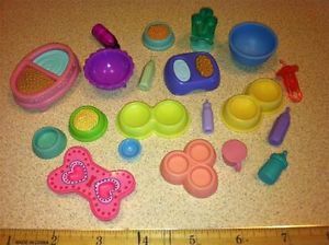 LPS Littlest Pet Shop Lot Approx 20 Water Food Dishes Some RARE HTF