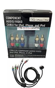 New Audio Video Adapter to iPod iPhone iPad Compnents RGB Cables Adapter HDTV