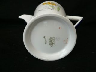 Shelley Hand Painted Art Deco Coffee Pot Cup Saucer Eve Shape Narcissus