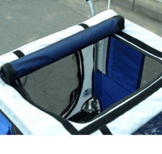2in1 Double Pet Bike Bicycle Trailer Dog Stroller Cat Carrier w Suspension Blue