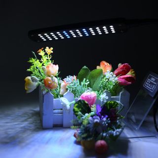 Black 48 LED 3W Aquarium Clip Lamp White Blue Light for Fish Tank Plant Grow New