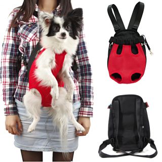 Pet Dog Carrier Backpack Front Net Bag Puppy Carrying Sling Tote All Size Red