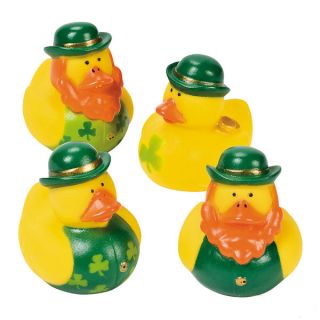 4 Rubber Ducks Duckies St Patrick's Day Irish Green Irish Clover