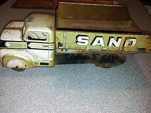 Vintage Marx Tin Metal Toy Dump Truck Sand and Gravel