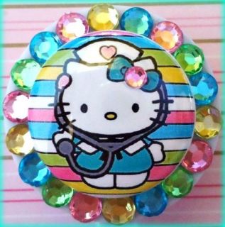 Hello Kitty Nurse Bling ID Reel Badge Holder
