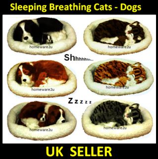 Sleeping Pet Breathing Dog Cat Puppy Soft Animated Snoring Kids Toys Xmas Gift