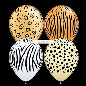 Safari Animal Print Baby Shower Birthday Party Balloons Decoration Supplies