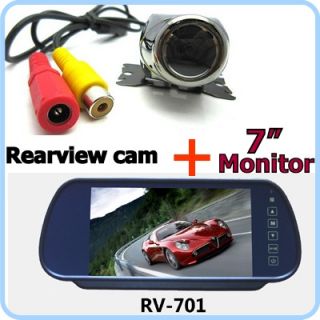 DIY 170° Car Rear View Reverse Backup Camera Cam w 7" LCD Color Monitor Screen