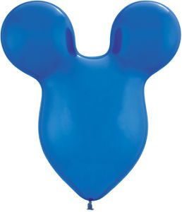 2 Mickey Mouse Ears Head 15" Dark Blue Plain Party Latex Helium Quality Balloons