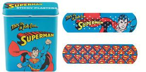 Superman Plasters Band Aids Bandages with Tin