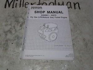Honda GX620K1 GX670 Engine Shop Manual Supplement 61ZJ110V