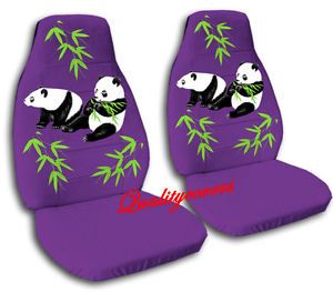 Cute Set Panda Bear Front Car Seat Covers Purple More Colors Rear Bench Avbl