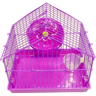 Dwarf Hamster Cage Mouse Gerbil Keeping Hut Water Bottle Wheel Slides New