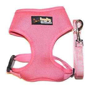 USA Seller Dog Clothes Soft Mesh Dog Puppy Harness Leash Pink Size XS s M L XL