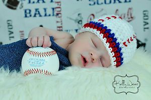 Newborn Crochet Baby Baseball Hat Photography Prop