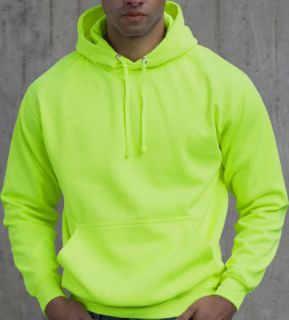 JH004 Mens Unisex Electric Neon Bright High Viz Hoodie Hoody Hooded Sweatshirt