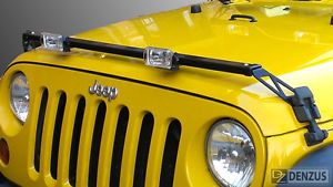 Denzus Lower Hood Light and Accessory Bar 2007 2013 Jeep Wranglers