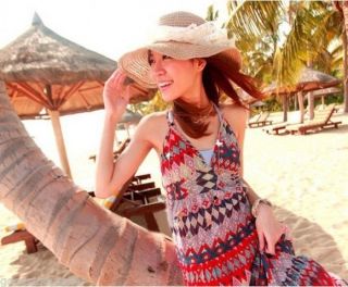 Womens Girl Lace Bow Wide Large Brim Straw Derby Cap Summer Beach Sun Hat