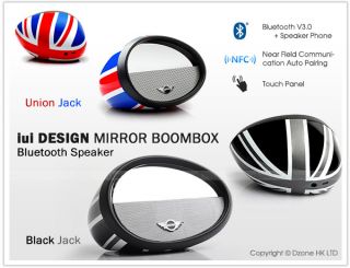IUI Mini Cooper Wireless Bluetooth Speaker Mirror Boombox NFC Union Jack