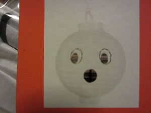 New Halloween White Ghost Battery Operated Lighted Hanging Paper Lantern