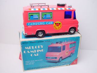Vintage Yonezawa Melody Camping Car Battery Op Toy