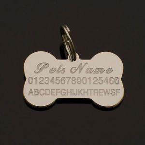 Engraved Stainless Steel Pet Dog Cat Name ID Tag
