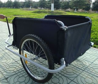 New Cargo Bicycle Bike Trailer Black Red Up to 100kg Weather Resistant Cover