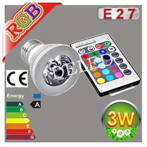3W RGB E27 LED Bulb Indoor Lamp Spot Light 16 Color Changing IR Remote Control