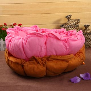 New Brown Pink Pumpkin Soft Pet Dog Cat Indoor House Nest Kennel for Small Dog