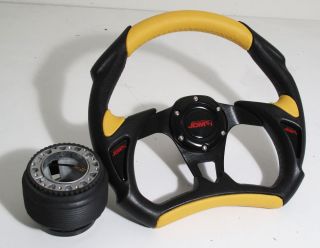 90 93 Integra Battle Style Steering Wheel Yellow Black