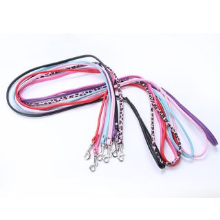 Chic Solid Color Long Leash Pet Cat Puppy Dogs PU Leather Leashes Dog Out Walker
