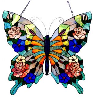 Free s H Butterfly Design Glass Window Panel 22 5x24