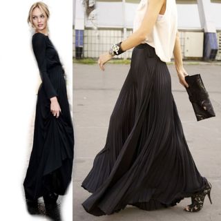 Celebstyle Black Chiffon Pleated Maxi Skirt to The Max
